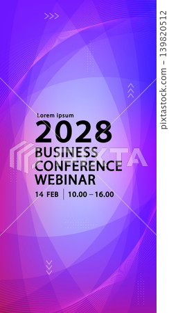 Abstract purple gradient background for business conference webinar. Modern wave geometric template for social media stories, event flyers, or corporate presentation covers. Abstract purple gradient background for business conference webinar. Modern wave geometric template for social media stories, event flyers, or corporate presentation covers. 139820512