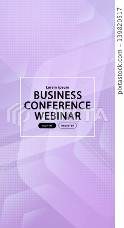 Lavender purple fluid background with halftone dots for mobile story. Abstract geometric layout for virtual business conference, online webinar flyer, or social media marketing promotion. 139820517