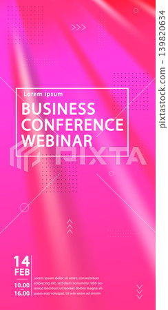 Abstract pink gradient background for business conference webinar. Vibrant magenta and red vertical template for social media stories, creative event flyers, or online meeting covers. 139820634