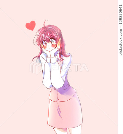 Blushing female office worker Love Blushing female office worker Love 139820641