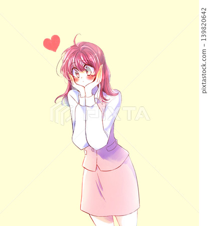 Blushing female office worker Love Blushing female office worker Love 139820642