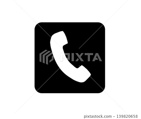 Simple telephone (handset/contact) icon Simple telephone (handset/contact) icon 139820658