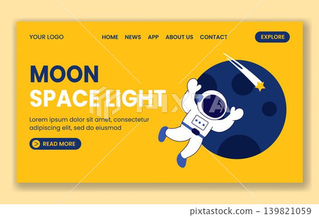 Flat Cartoon Hand Drawn International Moon Day Social Media Landing Page Template Flat Cartoon Hand Drawn International Moon Day Social Media Landing Page Template 139821059