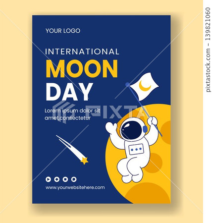International Moon Day Social Media Poster Flat Cartoon Hand Drawn Background International Moon Day Social Media Poster Flat Cartoon Hand Drawn Background 139821060