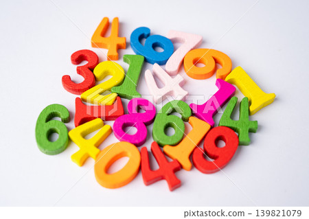 Math number colorful, education study mathematics. Math number colorful, education study mathematics. 139821079