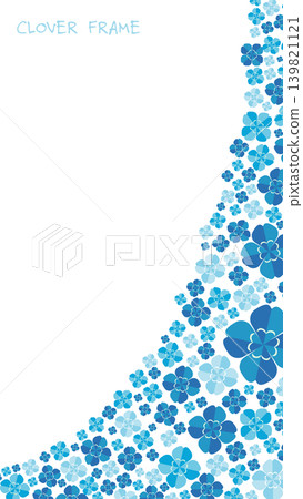 Blue four-leaf clover background illustration Blue four-leaf clover background illustration 139821121