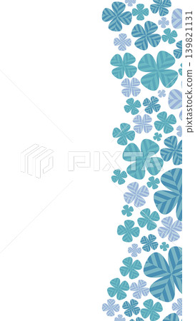 Blue four-leaf clover background illustration Blue four-leaf clover background illustration 139821131