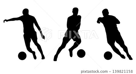 Goal Kicking Football Silhouette Goal Kicking Football Silhouette 139821158