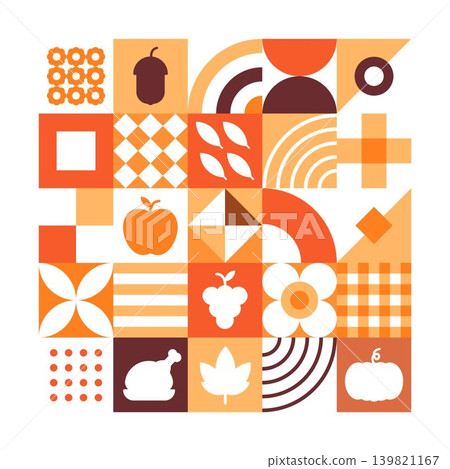 Geometric Shapes Thanksgiving Vector Geometric Shapes Thanksgiving Vector 139821167