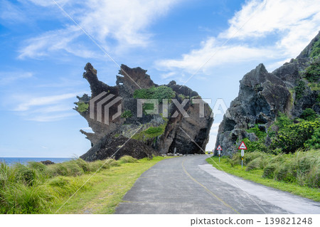 Summer 2026 Taiwan remote island scenery: Taitung Lanyu Ring Island highway famous landmark Longtou Rock, special attention goat landmark Lantian Baiyun panoramic view 139821248