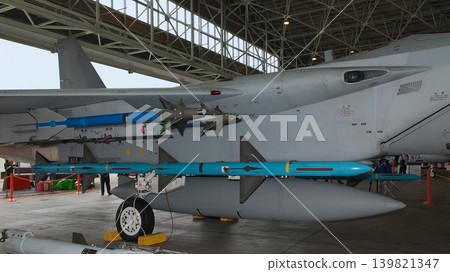 Japan Air Self-Defense Force F-15J Eagle equipped with anti-aircraft missiles 139821347