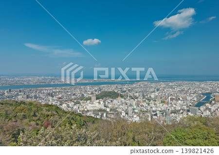[Overlooking Tokushima city from Mt. Bizan Observatory] Mosukegahara, Mt. Bizan, Tokushima city, Tokushima prefecture 139821426