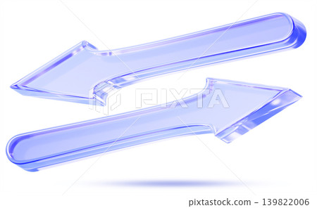 Glass opposite arrow 3D icon - long down left and up right double arrow symbol, transfer and exchange sign. Blue transparent triangle lines, diagonal direction, back and forth motion. 3D illustration Glass opposite arrow 3D icon - long down left and up right double arrow symbol, transfer and exchange sign. Blue transparent triangle lines, diagonal direction, back and forth motion. 3D illustration 139822006
