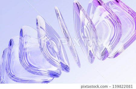 Abstract glass tech 3D background with iridescent transparent square plate shapes render. Diagonal wave block pattern, holographic gradient crystal lenses, line array, layered effect. 3D illustration Abstract glass tech 3D background with iridescent transparent square plate shapes render. Diagonal wave block pattern, holographic gradient crystal lenses, line array, layered effect. 3D illustration 139822081