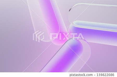 Neon geometric 3D capsule shapes with pink purple gradient and liquid glass rounded rectangle plates, overlay effect. Abstract render background, futuristic aesthetics, graphic design. 3D illustration Neon geometric 3D capsule shapes with pink purple gradient and liquid glass rounded rectangle plates, overlay effect. Abstract render background, futuristic aesthetics, graphic design. 3D illustration 139822086