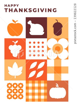 Happy Thanksgiving Geometric Shapes Happy Thanksgiving Geometric Shapes 139822128