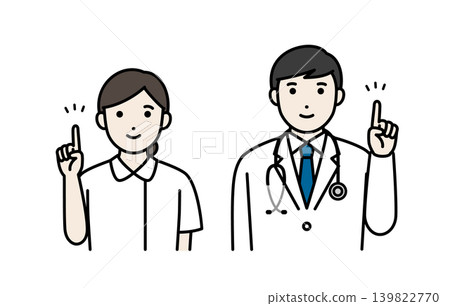 Doctor and nurse pointing Doctor and nurse pointing 139822770