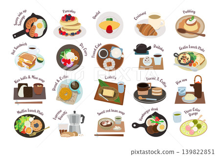 Cute and delicious cafe menu illustrations Cute and delicious cafe menu illustrations 139822851