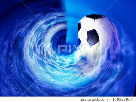 A dynamic 3D illustration of a soccer ball that conveys a sense of speed. A dynamic 3D illustration of a soccer ball that conveys a sense of speed. 139822964