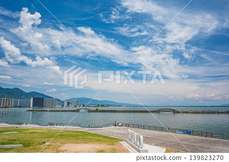Lake Biwa scenery, Otsu Port Symbol Green Park, Otsu City, Shiga Prefecture 139823270