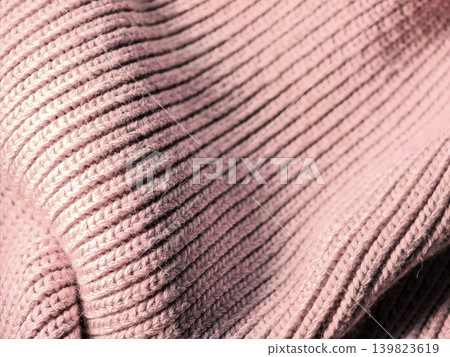 Soft Pink Knitted Fabric Texture With Folds 139823619