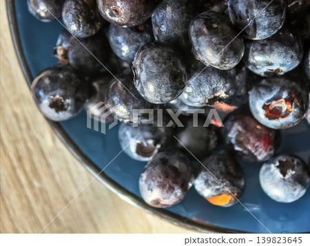 Fresh Blueberries In Blue Bowl 139823645