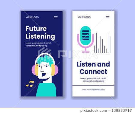 Healthcare Social Media Vertical Banner Flat Cartoon World Listening Day Illustration Healthcare Social Media Vertical Banner Flat Cartoon World Listening Day Illustration 139823717