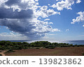 Beyond the greenery lies the Mediterranean Sea and the sky. 139823862