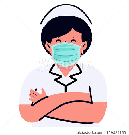 Nurse Wearing Face Mask With Professional Look Nurse Wearing Face Mask With Professional Look 139824163