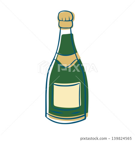 Green Champagne Bottle Doodle Drawing Clipart Green Champagne Bottle Doodle Drawing Clipart 139824565
