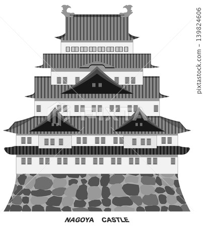 名古屋城(黑白) 名古屋城(黑白) 139824606