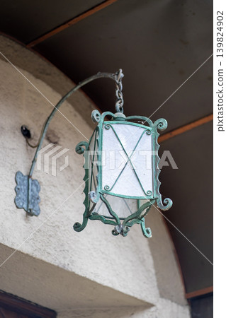View of the lantern above the front door of the house View of the lantern above the front door of the house 139824902
