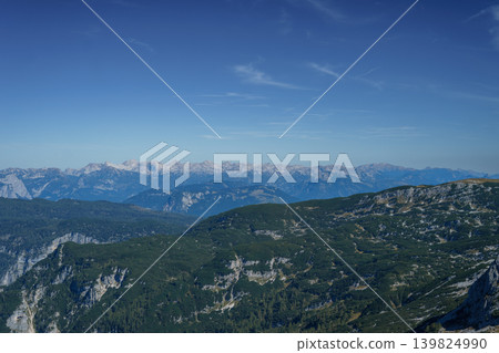 A stunning view of the Alpine mountain landscape stretching beyond the horizon A stunning view of the Alpine mountain landscape stretching beyond the horizon 139824990