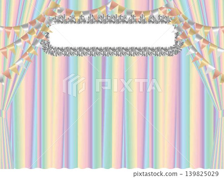 Signboard, curtains, double layer, garland 2, 20 iris faint 139825029