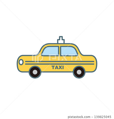 Cute taxi illustration 139825045