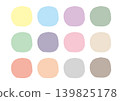 Hand-drawn style round frame material set, basic colors 30% 139825178
