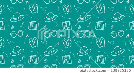 Travel background pattern outline 139825330