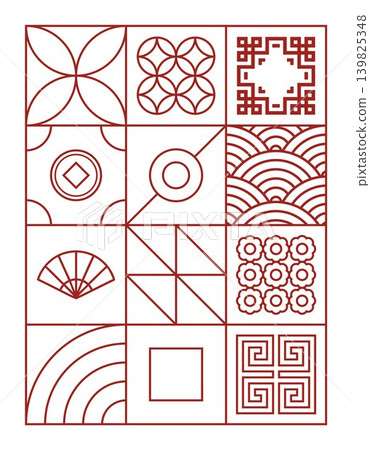 Geometric shapes asia outline Geometric shapes asia outline 139825348