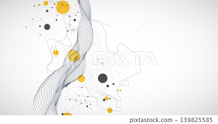 The abstract wave is made in a frame style. Template for science and technology presentation. Vector art. The abstract wave is made in a frame style. Template for science and technology presentation. Vector art. 139825585