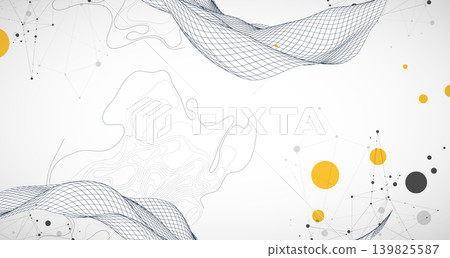 The abstract wave is made in a frame style. Template for science and technology presentation. Vector art. The abstract wave is made in a frame style. Template for science and technology presentation. Vector art. 139825587