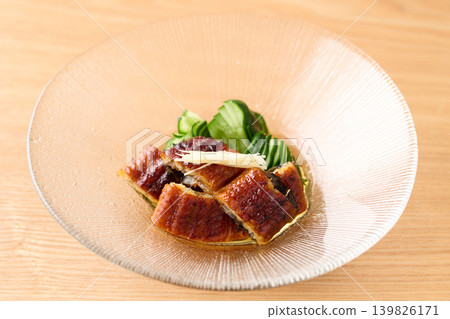 Uzaku: Eel and cucumber in vinegar dressing Uzaku: Eel and cucumber in vinegar dressing 139826171