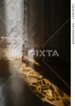 Sunlight through lace - floral shadows dance Sunlight through lace - floral shadows dance 139826461