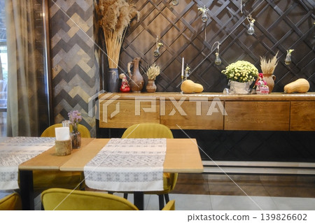Decorated tables in a restaurant Decorated tables in a restaurant 139826602