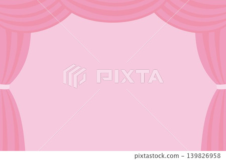 Cute pink stage curtain frame illustration Cute pink stage curtain frame illustration 139826958