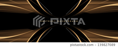 Black and gold abstract background showcasing flowing metallic ribbons and subtle glow, luxury atmosphere with satin gradients, elegant curves, and opulent texture perfect for gala invitations Black and gold abstract background showcasing flowing metallic ribbons and subtle glow, luxury atmosphere with satin gradients, elegant curves, and opulent texture perfect for gala invitations 139827089