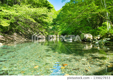 流經栃木縣那須鹽原市木又園地的木又川 139827653