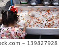 在一次大型活動中，孩子們被撈金魚的遊戲深深吸引。 139827928