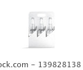 Blank white glass beer bottle cardboard holder mockup png, transparent background, 3d rendering. Empty bag with handle for drink mock up cut out. Clear alcohol or mineral water takeaway pak template. 139828138