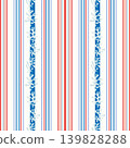 Nautical red and blue striped coral ribbons seamless pattern. Summer, coastal concept design for textiles, wallpaper, wrapping paper, backgrounds and stationery, seaside deco 139828288