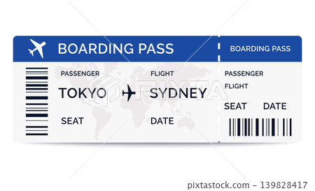 Airline boarding pass template Airline boarding pass template 139828417